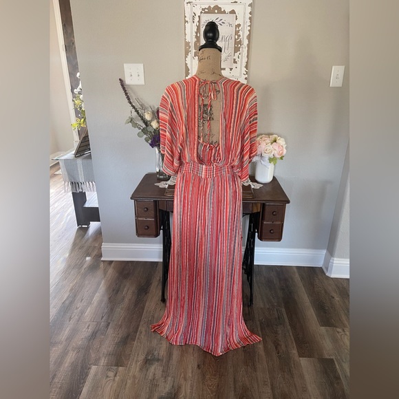 Nina Leonard ladies beautiful summer flowing long maxi dress. NWOT - Picture 2 of 13